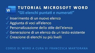 WORD  Office 365  Tutorial 4 Elenchi puntati e numerati [upl. by Rafter716]