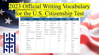 2025 WRITING VOCABULARY FOR THE US CITIZENSHIP TEST [upl. by Eirellav742]