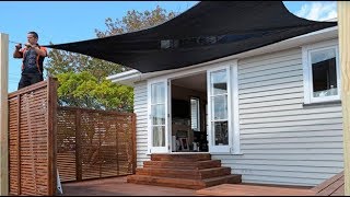 How to Install Shade Sails  Mitre 10 Easy As DIY [upl. by Naujak490]