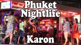 Phuket Nightlife Karon Beach Bars Restaurants Shopping amp Thai Street Food Phuket Thailand [upl. by Gio]