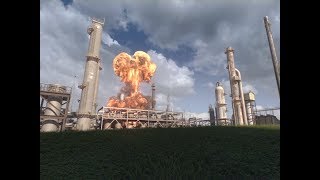 Animation of April 26 2018 Explosion and Fire at the Husky Energy Refinery in Superior Wisconsin [upl. by Libnah]