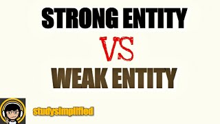 strong entity vs weak entity in dbms [upl. by Jenn980]