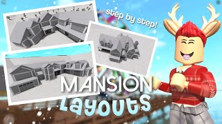 3 FREE Bloxburg Large MANSION Layouts  Step by Step Tutorials  Free to Use [upl. by Atram]