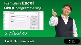 Formulär i Excel utan programmering [upl. by Jaycee]