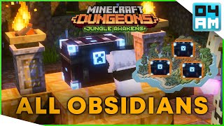 ALL SECRET OBSIDIAN CHEST Locations For Minecraft Dungeons Jungle Awakens DLC [upl. by Eenwahs]