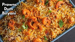 How to make Prawns Dum Biryani at home in Telugu  Easy Dum Biryani recipe  VismaiFood [upl. by Nodnarbal]