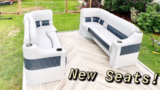 Pontoon Boat Rebuild Gets Beautiful New Seats Episode 4 [upl. by Aramad346]