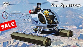 GTA 5 Online  SEA SPARROW  Review amp Customization Chrome  SALE WORTH Sikorsky S300 Helicopter [upl. by Saberio]