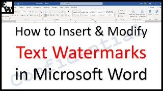 How to Insert and Modify Text Watermarks in Microsoft Word [upl. by Oigroig]