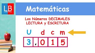 Los Números DECIMALES LECTURA y ESCRITURA ✔👩‍🏫 PRIMARIA [upl. by Lytsirk345]