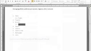 6 Creazione documenti in Word Gestione elenchi puntati e numerati [upl. by Novyaj]