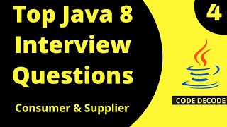 Java 8 Interview Questions And Answers  Consumer  BiConsumer  Supplier  Chaining Live Demo [upl. by Notreve]