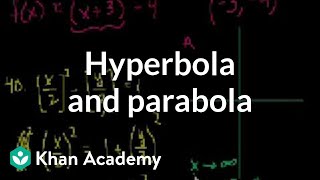 Hyperbola and parabola examples  Conic sections  Algebra II  Khan Academy [upl. by Nali]