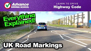 Understanding UK Road Markings  Learn to drive Highway Code [upl. by Hardigg34]