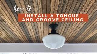 Tongue and Groove Ceiling Installation [upl. by Okkin]