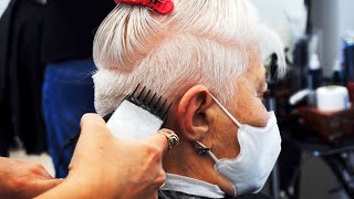 ANTI AGE HAIRCUT  SHORT PIXIE EDGY WITH UNDERCUT OVER 60 [upl. by Hulburt]