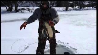 Shocking ice fishing video from Pennsylvania [upl. by Euqinorev110]