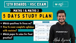 5 Days Maths Study Plan  HSC Commerce 2022  Maths 1 amp 2  Class 12th Boards  Akash Agrawal [upl. by Zoes544]