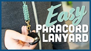 Easy Paracord Lanyard—Beginner Tutorial [upl. by Ecinaej391]