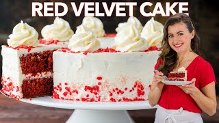 RED VELVET CAKE RECIPE with Cream Cheese Frosting [upl. by Aigroeg393]