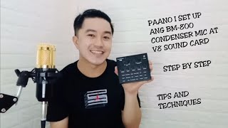 HOW TO SET UP BM800 CONDENSER MIC AND V8 SOUND CARD STEP BY STEP [upl. by O'Toole]