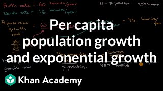 Per capita population growth and exponential growth  Ecology  AP Biology  Khan Academy [upl. by Babbette149]