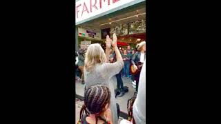 Brandi Carlile and Dave Grohl surprise busking at Seattles Pike Place Market All 4 songs [upl. by Leuqim4]