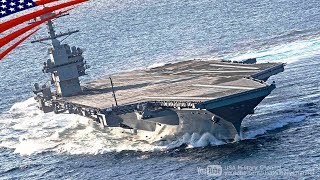 Amazing HighSpeed Turns by US Newest Supercarrier Ford CVN 78 [upl. by Otsenre]