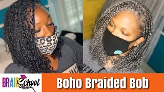 Boho Braided Bob Tutorial  Knotless Start to Finish  Braid School Ep54 [upl. by Kemble]