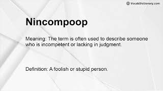 Nincompoop Meaning [upl. by Renrew]