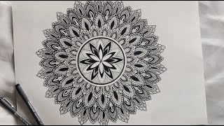 How to draw a mandala step by step  MANDALA ART for beginners  HOW TO Make the SIMPLE MANDALA [upl. by Pallua330]