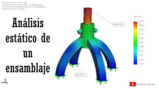 Análisis estático de un ensamblaje  Simulación  SolidWorks Simulation [upl. by Iggam]