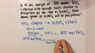 Stoichiometry Problem Mass Precipitate [upl. by Thorncombe]