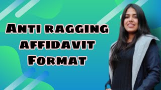 Anti ragging Affidavit [upl. by Eemla]