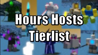 Hours  Host Tierlist [upl. by Yelbmik]