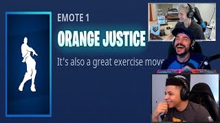 Streamers React To The Orange Justice Dance Fortnite [upl. by Mortie]