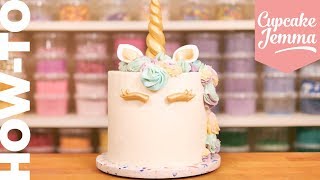 Full Unicorn Cake Tutorial amp HowTo  Cupcake Jemma [upl. by Ayal748]