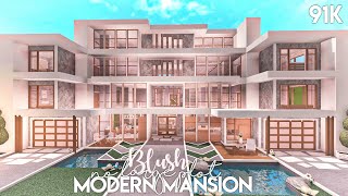 Blush Modern Mansion no large plot  Bloxburg Build [upl. by Eart]