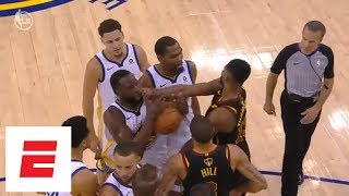 Tristan Thompson gets ejected then gets into it with Draymond Green at end of Game 1  ESPN [upl. by Eneryc]