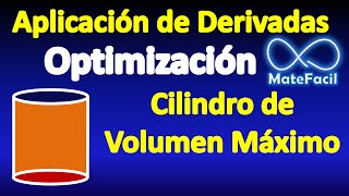 Cilindro de volumen máximo usando DERIVADAS Optimización [upl. by Sherj]