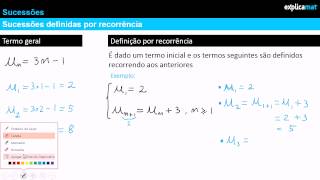 Sucessões por recorrência  Matemática 11º Ano [upl. by Eytteb]