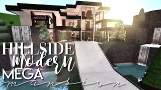 Bloxburg Hillside Modern Mega Mansion 220k  No large plot amp No Advanced Placing  House SpeedBuild [upl. by Centeno]