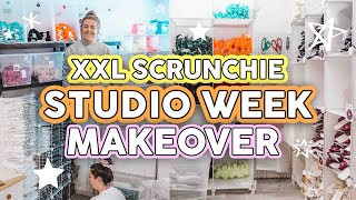 STUDIO VLOG 2  STUDIO TOUR MAKEOVER With The Team Organizing XXL Scrunchies  Shop Room Update ✨ [upl. by Divaj]