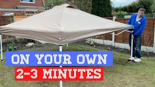 How To Put Up A Pop Up Gazebo On Your Own In Less Than 3 Minutes [upl. by Ellekcim]