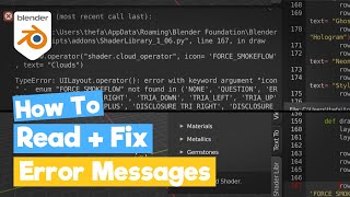 Blender Python Tutorial  Read an Error Message and how to Fix it learn python for beginners [upl. by Aloise709]