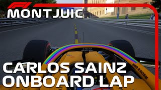 F1 Montjuic Circuit  Carlos Sainz Onboard  Assetto Corsa [upl. by Bracci]