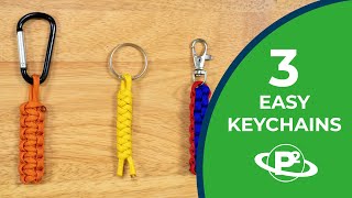 3 Easy Keychain Knots [upl. by Gerbold921]