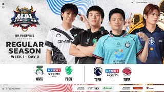 🔴 LIVE  MPL PH S15  FILIPINO  Week 1 Day 3 [upl. by Ahsemik137]