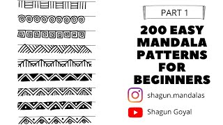 200 Easy Mandala Patterns for Beginners  Part 1  Mandala Art [upl. by Schilling]