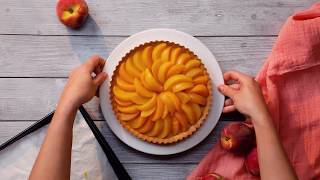 Tarte aux pêches 4 ingredients [upl. by Adnalohs130]